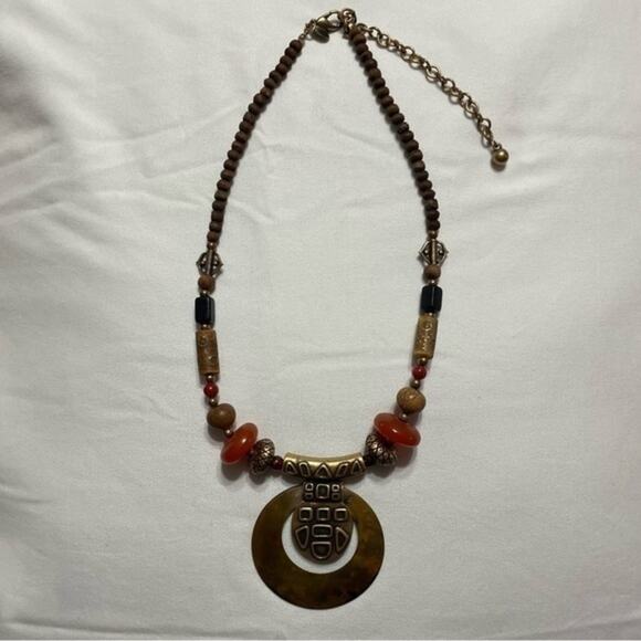 Chico’s Boho Beaded Choker Statement Necklace - Picture 9 of 11